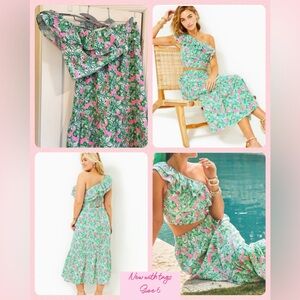 NWT Lilly Pulitzer Kasida Ruffle Set Just Wing It Botanical Green — Size 6